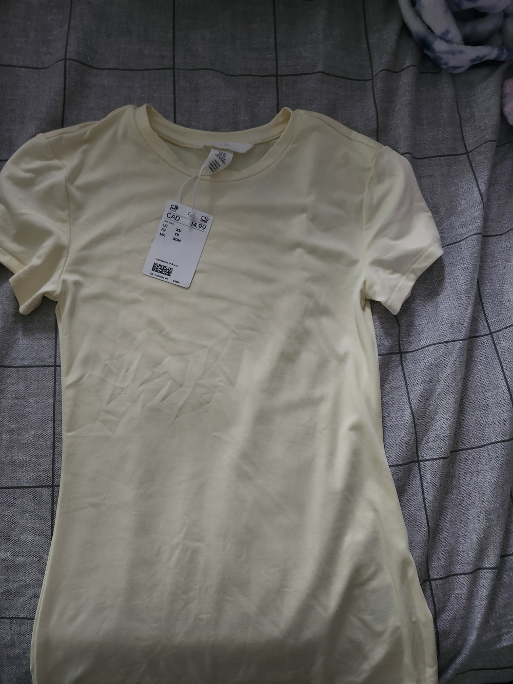 H&M Women's Crew Neck Short Sleeve Tee - Pale Yellow